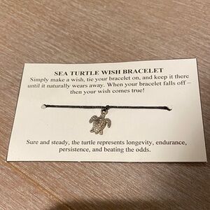 Sea Turtle Wish Bracelet Black BNWT